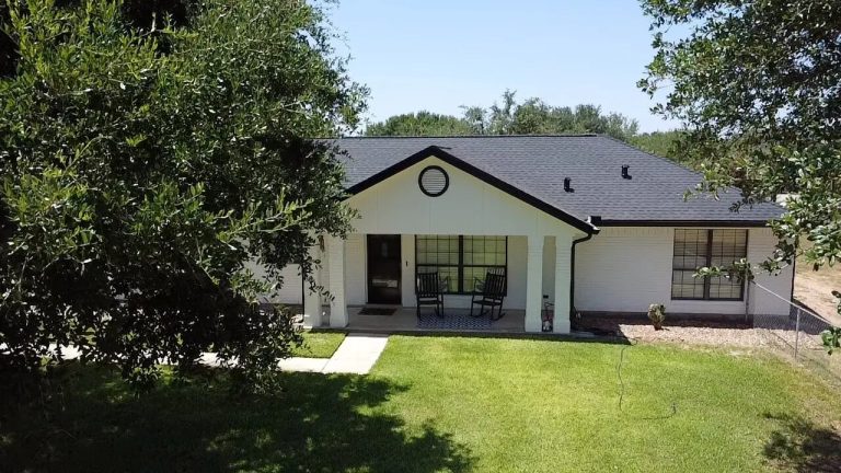 Black shingle home front aerial