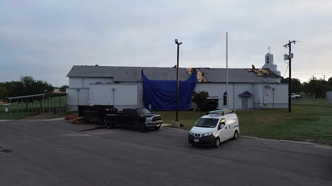 Roofing material removed from a commercial roof during tear-off