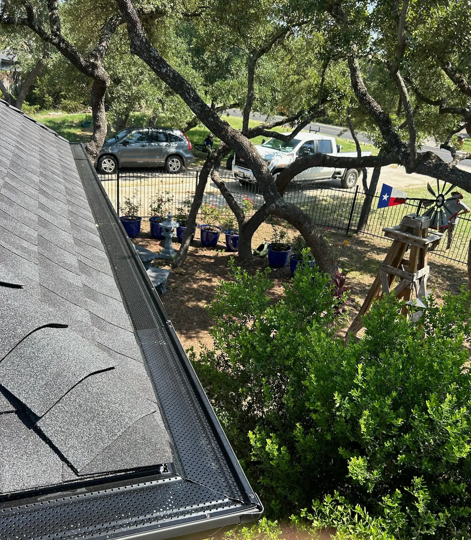 Gutter installation roof edge