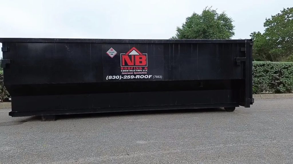 Nb roofing branded dumpster
