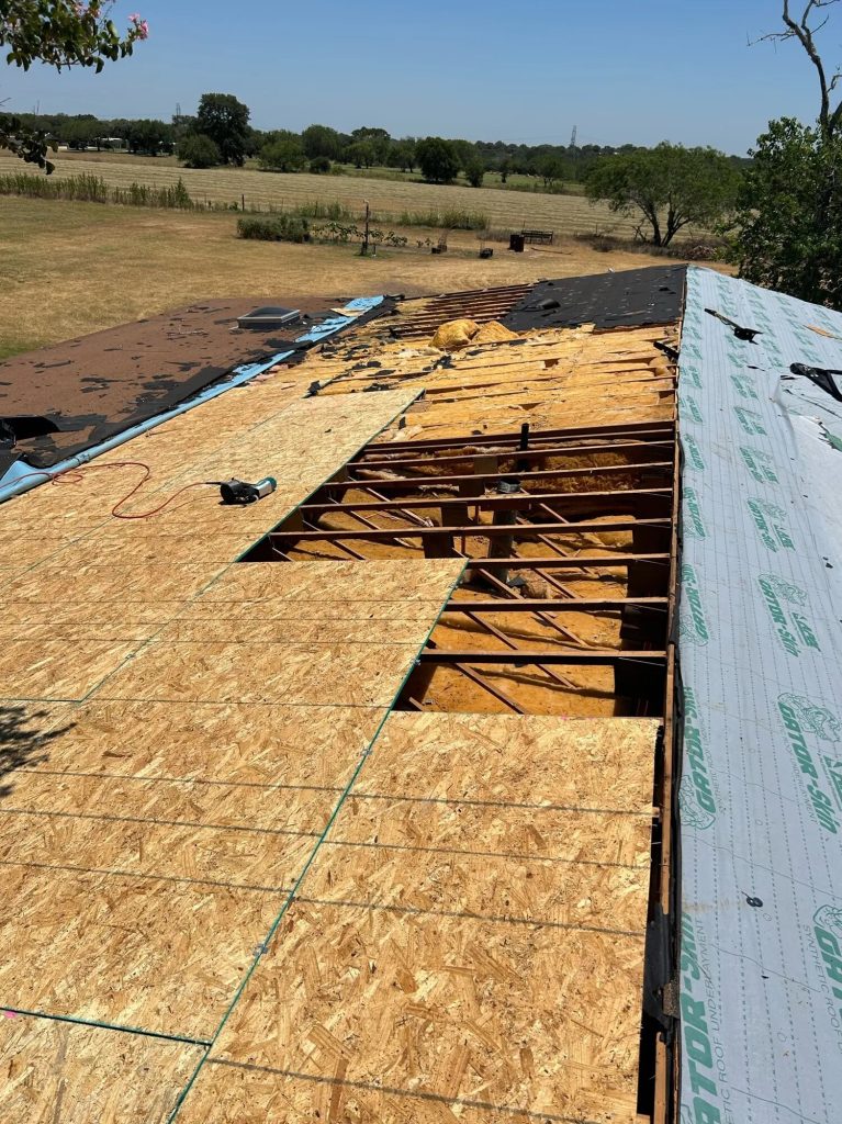 Roof decking replacement work