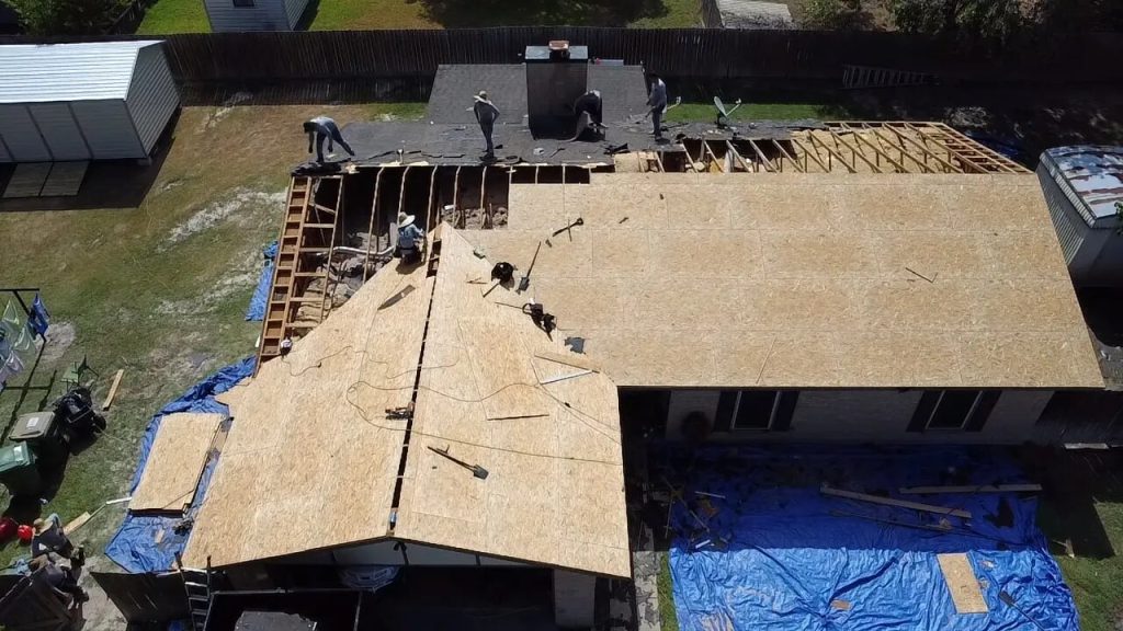 Roof decking replacement work