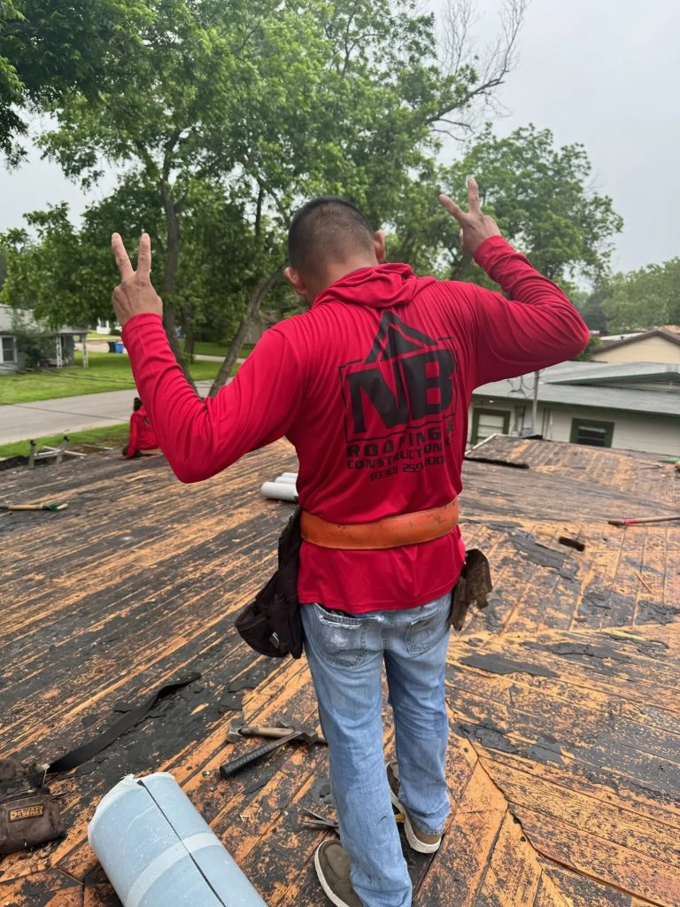 Roofing crew on deck